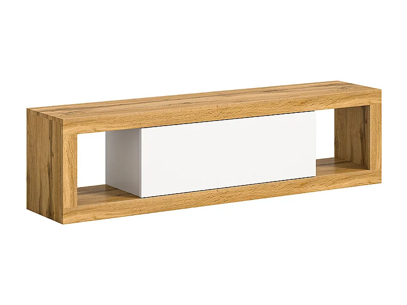 Matrix meuble TV 2 compartiments 1 porte abattante blanc.