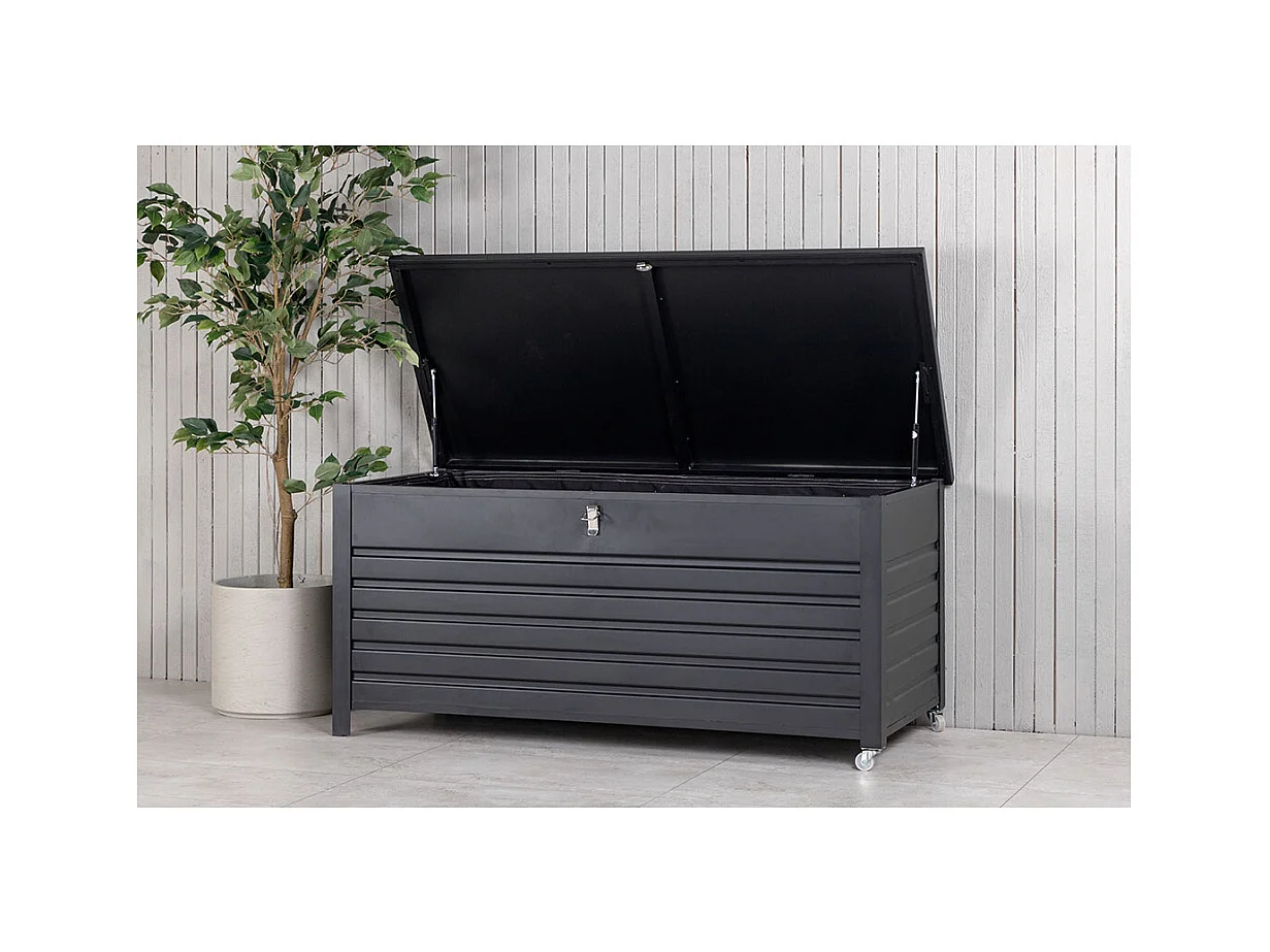 Coffre de Jardin en Métal "Elsa" 130cm Noir