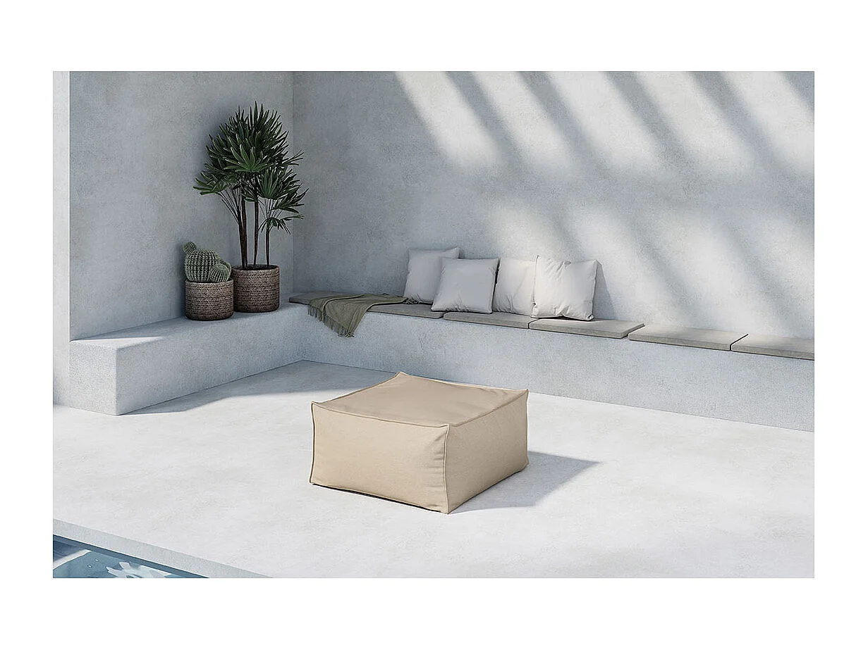 Rambofauteuil pouf beige.