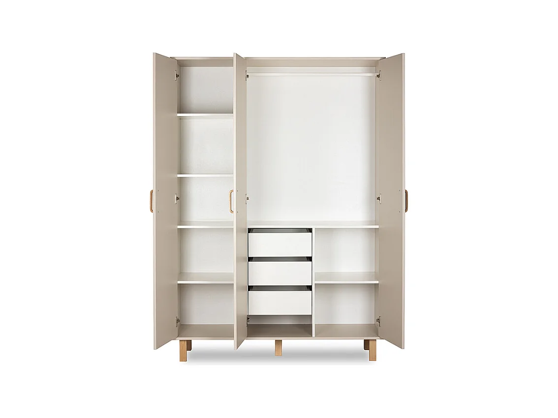 Armoire 3 portes Littlesky by Klups Laura Champagne et Bois