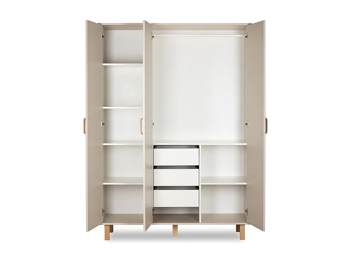 Armoire 3 portes Littlesky by Klups Laura Champagne et Bois