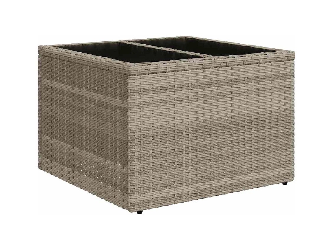 9-tlg. Garten-Sofagarnitur mit Kissen Hellgrau Poly Rattan
