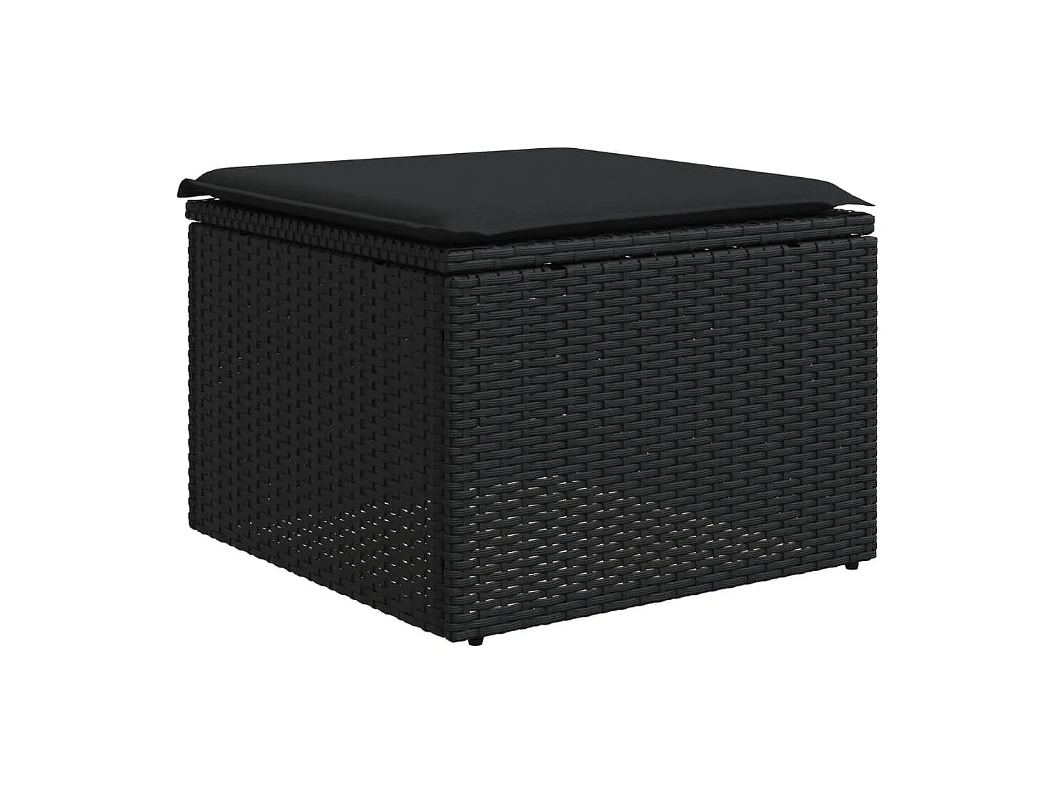 9-tlg. Garten-Sofagarnitur mit Kissen Schwarz Poly Rattan
