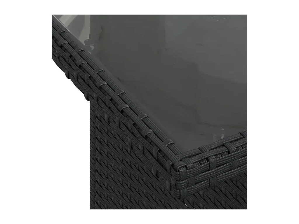 9-tlg. Garten-Sofagarnitur mit Kissen Schwarz Poly Rattan