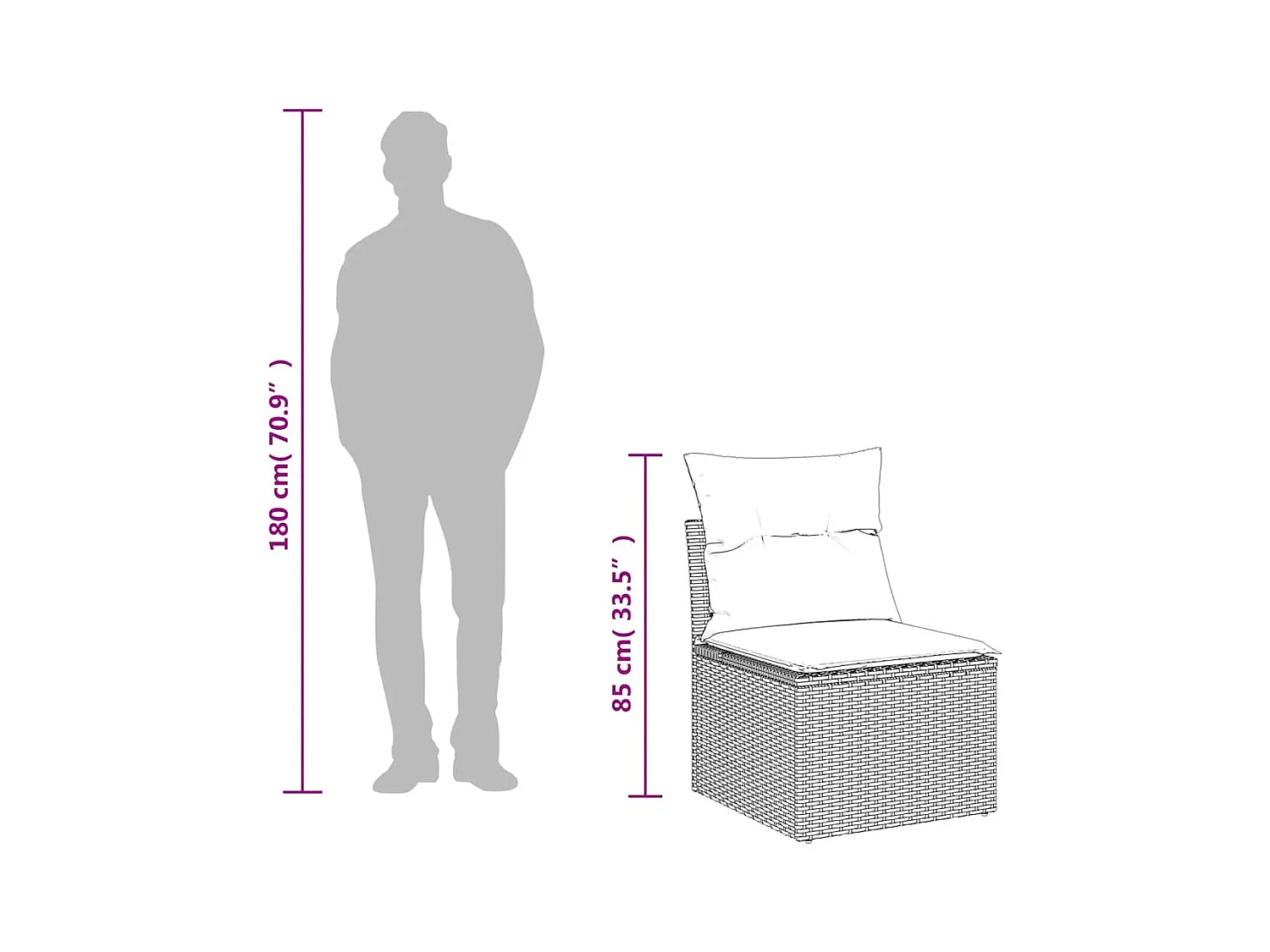 6-tlg. Garten-Sofagarnitur mit Kissen Hellgrau Poly Rattan