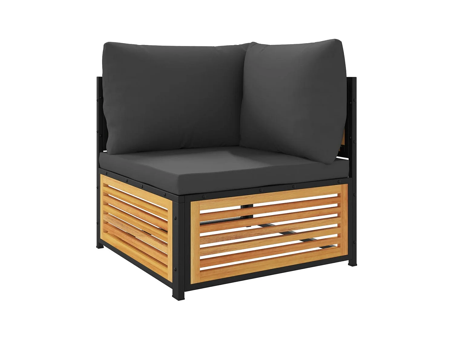 Salon de jardin avec coussins 6 pcs bois d'acacia solide