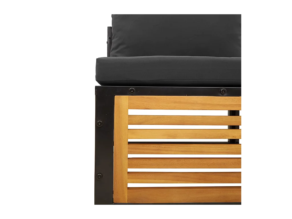 Salon de jardin avec coussins 6 pcs bois d'acacia solide