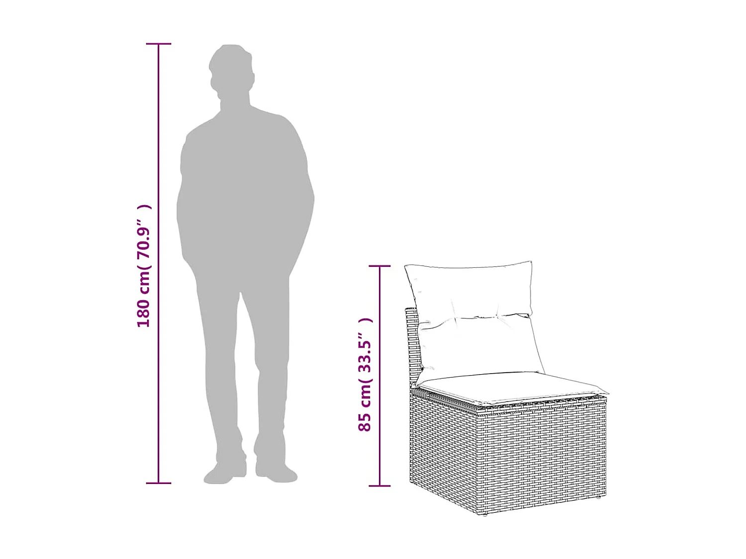 4-tlg. Garten-Sofagarnitur mit Kissen Hellgrau Poly Rattan