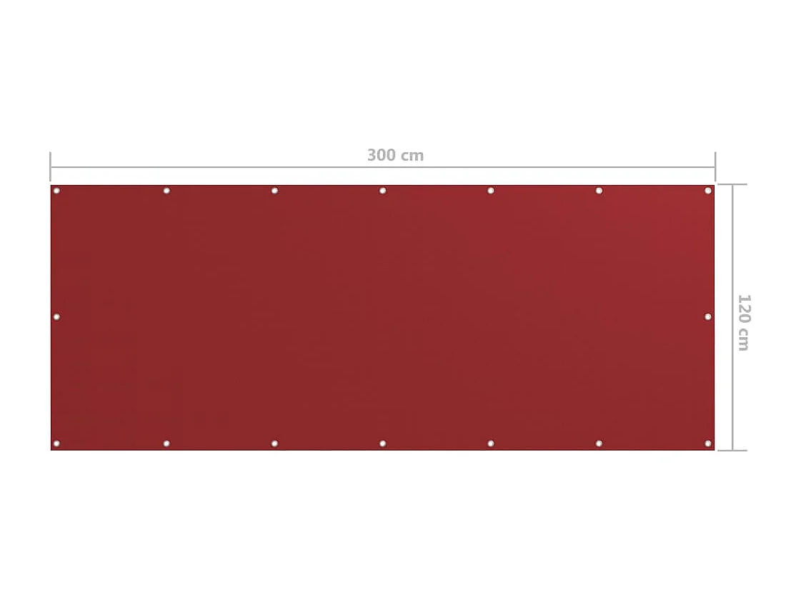 Paravento per balcone protezione privacy paravento 120 x 300 cm tessuto oxford rosso 02_0010343