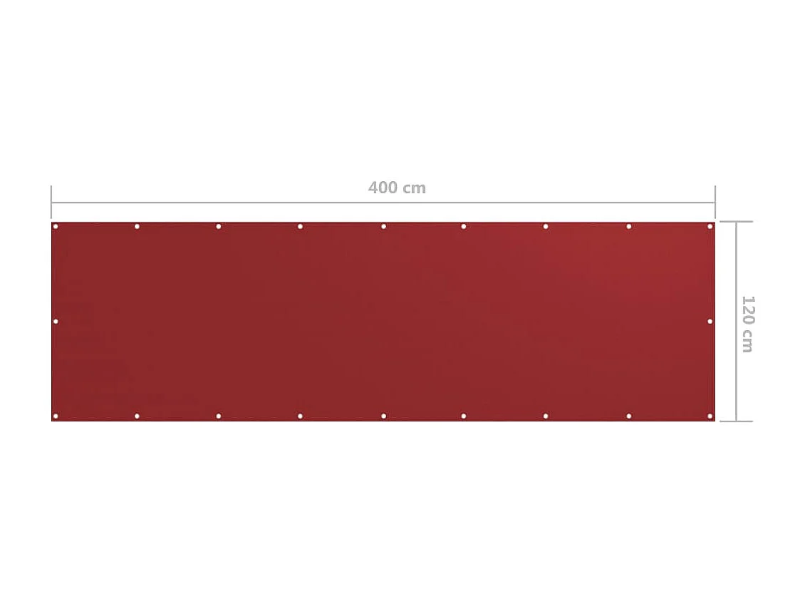 Paravento per balcone protezione privacy paravento 120 x 400 cm tessuto oxford rosso 02_0010345