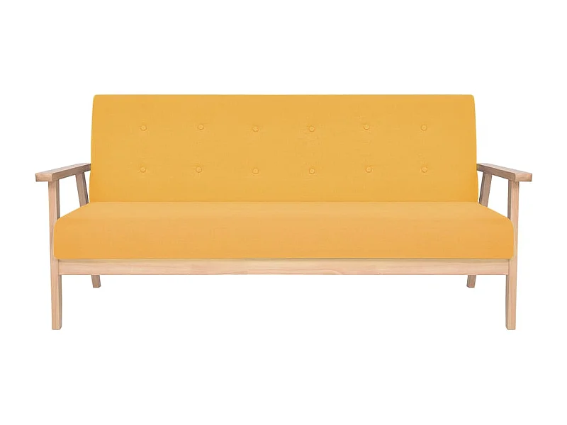 Sofá cama de 3 plazas convertible para salón cama de invitados diván plegable para salón asientos interiores de casa tela amarilla 02_0019606