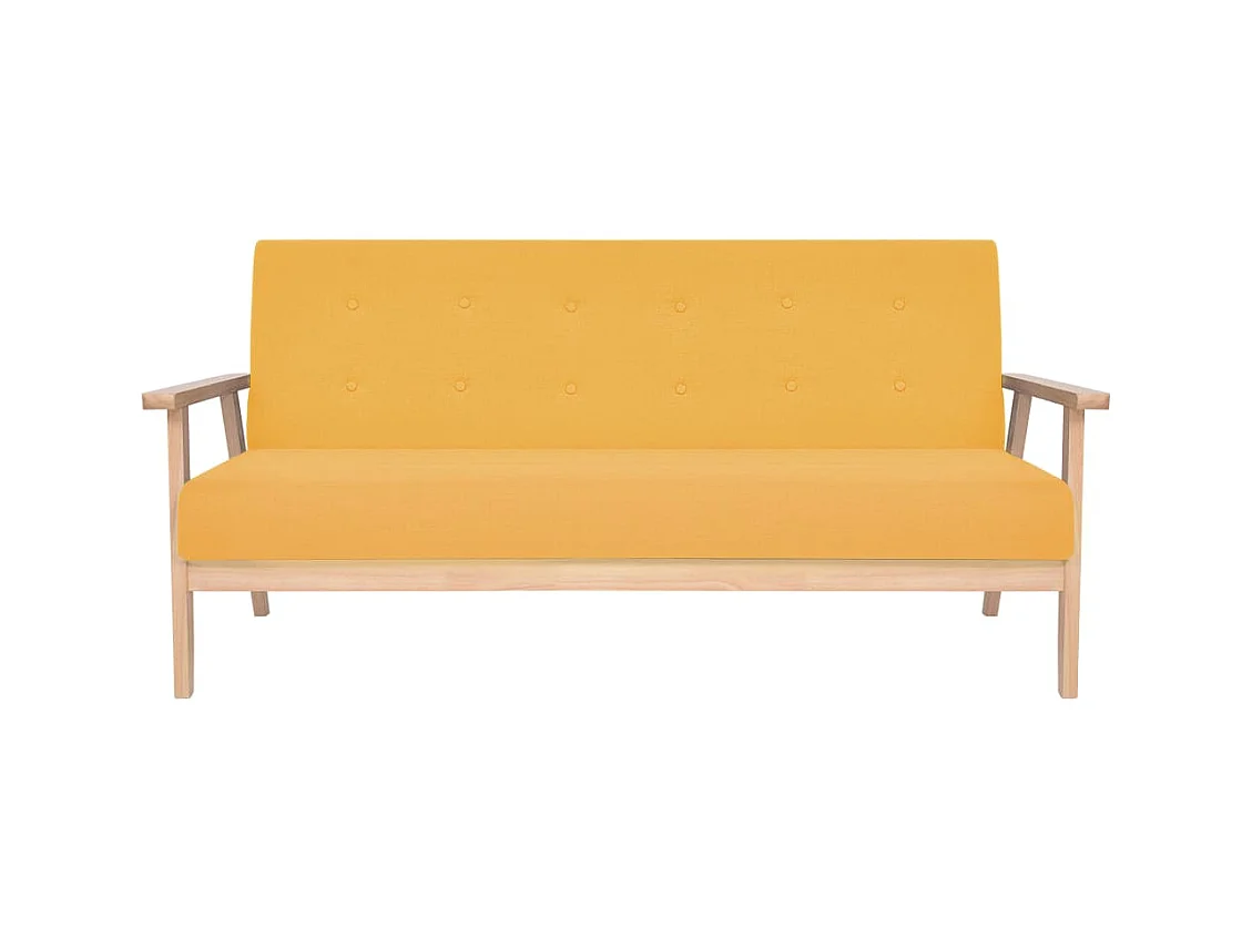 Canapé-lit 3 places lit tissu jaune 158 x 67 x 73.5 cm 02_0019606