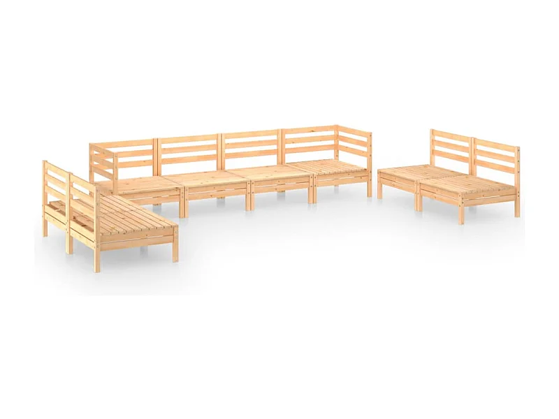 Muebles de jardín muebles de exterior juego de muebles 8 piezas madera maciza de pino 02_0017799