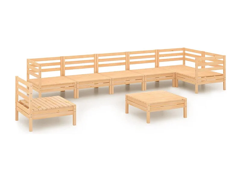 Muebles de jardín muebles de exterior juego de muebles 8 piezas madera maciza de pino 02_0017823