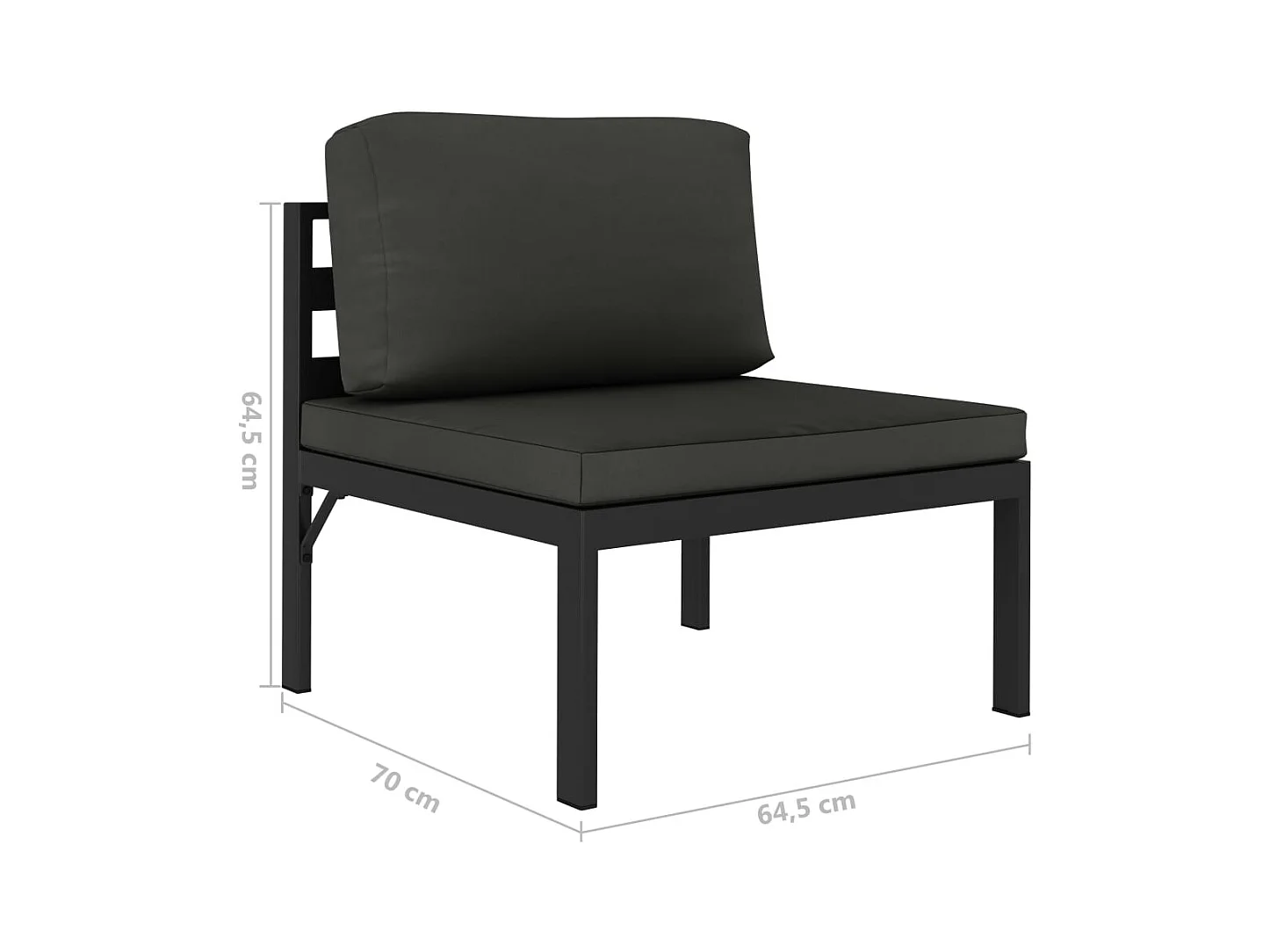 Conjunto de muebles de jardín conjunto de muebles de exterior 8 piezas con cojines aluminio antracita 02_0017465