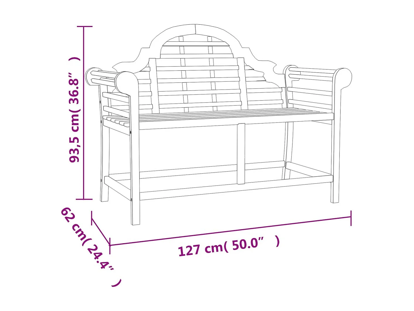 Salon de jardin meuble bois marron 100 x 50 x 45 cm 02_0016247