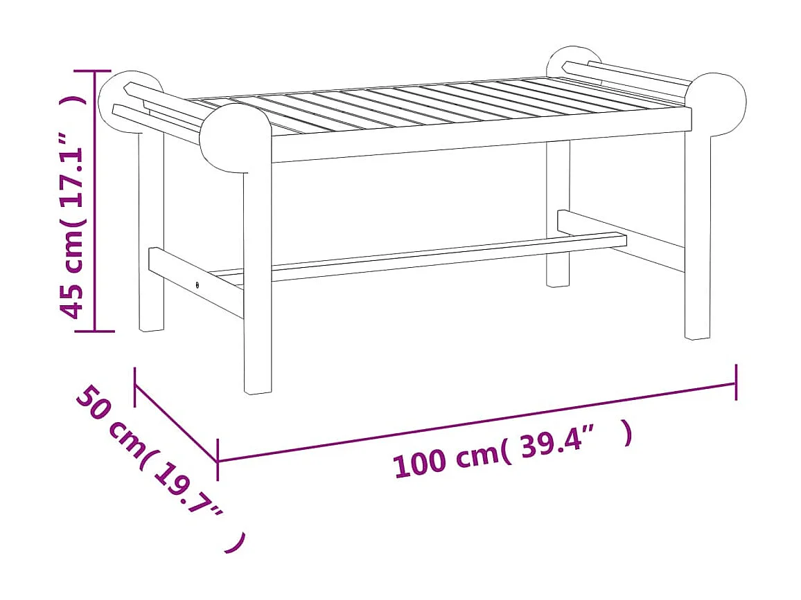 Salon de jardin meuble bois marron 100 x 50 x 45 cm 02_0016247