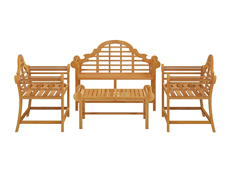 Salon de jardin meuble bois marron 100 x 50 x 45 cm 02_0016247