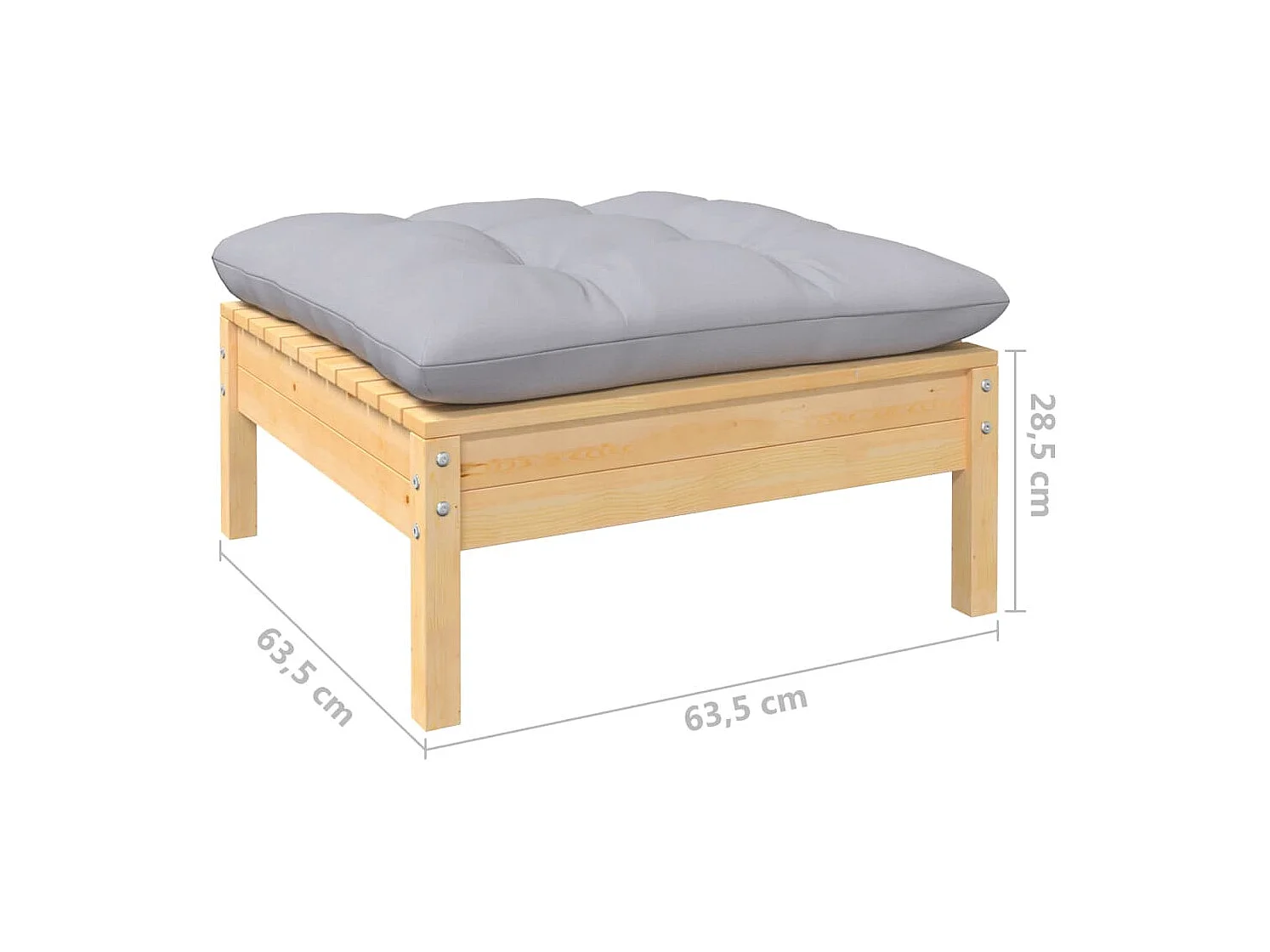 Mobili da giardino mobili da esterno Set di mobili da 8 pezzi con cuscini grigi in legno di pino massiccio 02_0017585