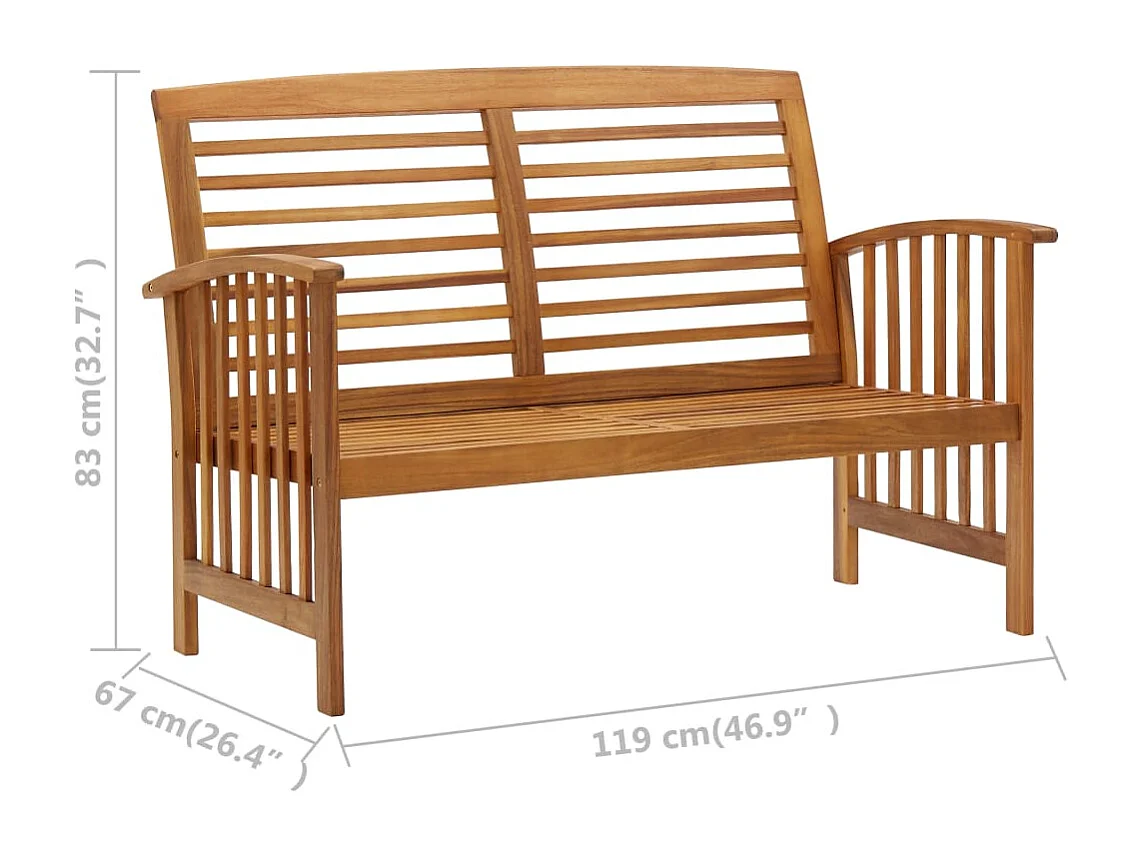 Mobili da giardino mobili da esterno set di mobili 5 pezzi in legno massello di acacia 02_0016526