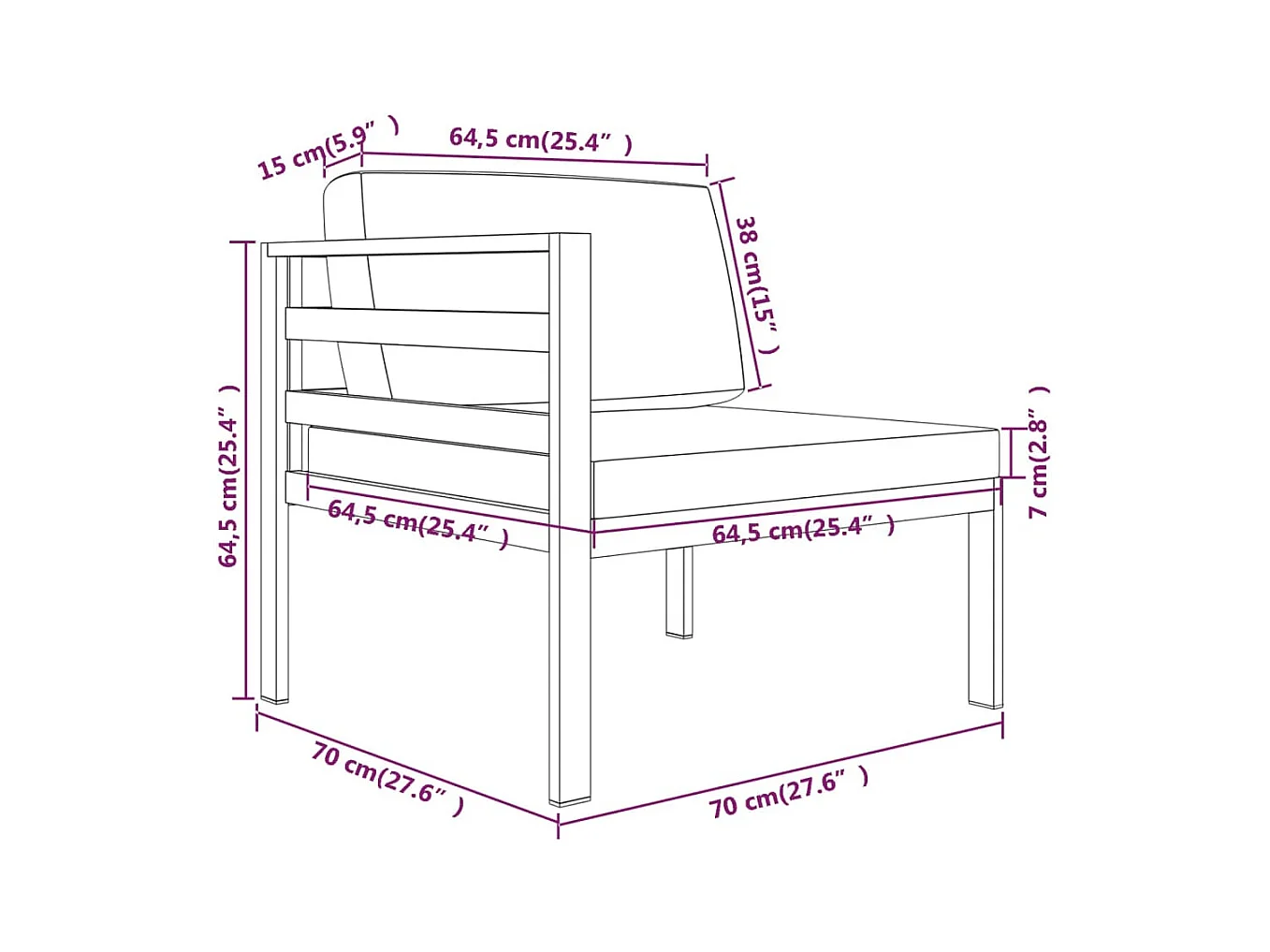 Conjunto de muebles de jardín de exterior 7 piezas con cojines aluminio antracita 02_0017063