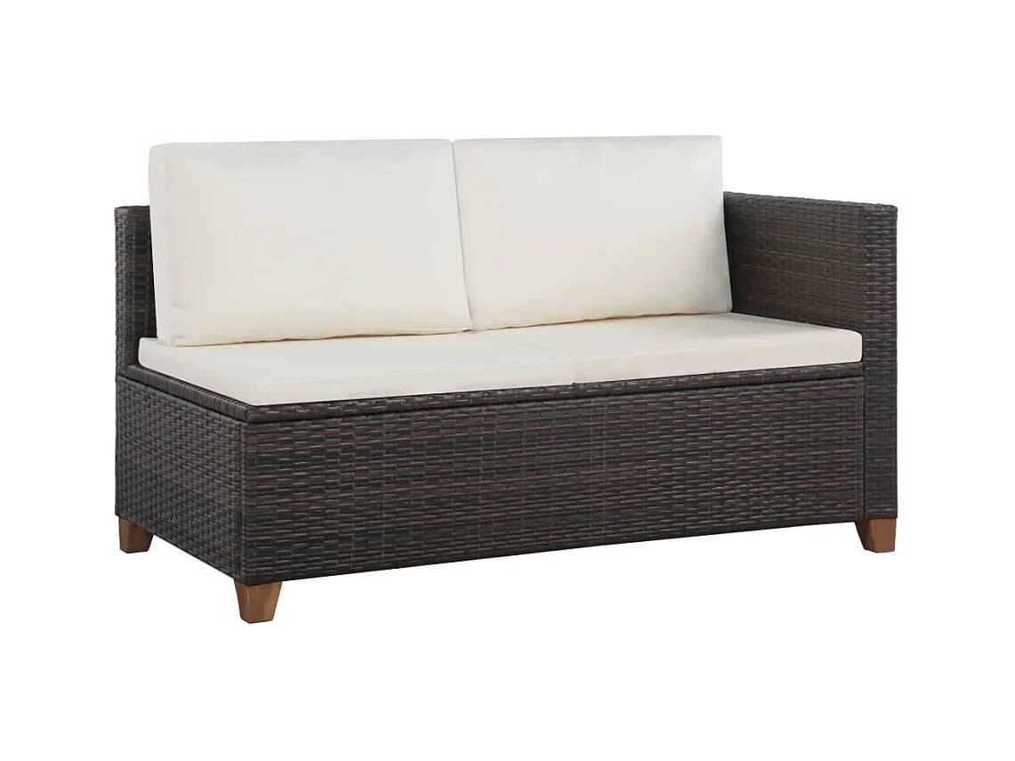 Mobili da giardino mobili da esterno Set di mobili da 4 pezzi con cuscini in resina intrecciata marrone 02_0016192