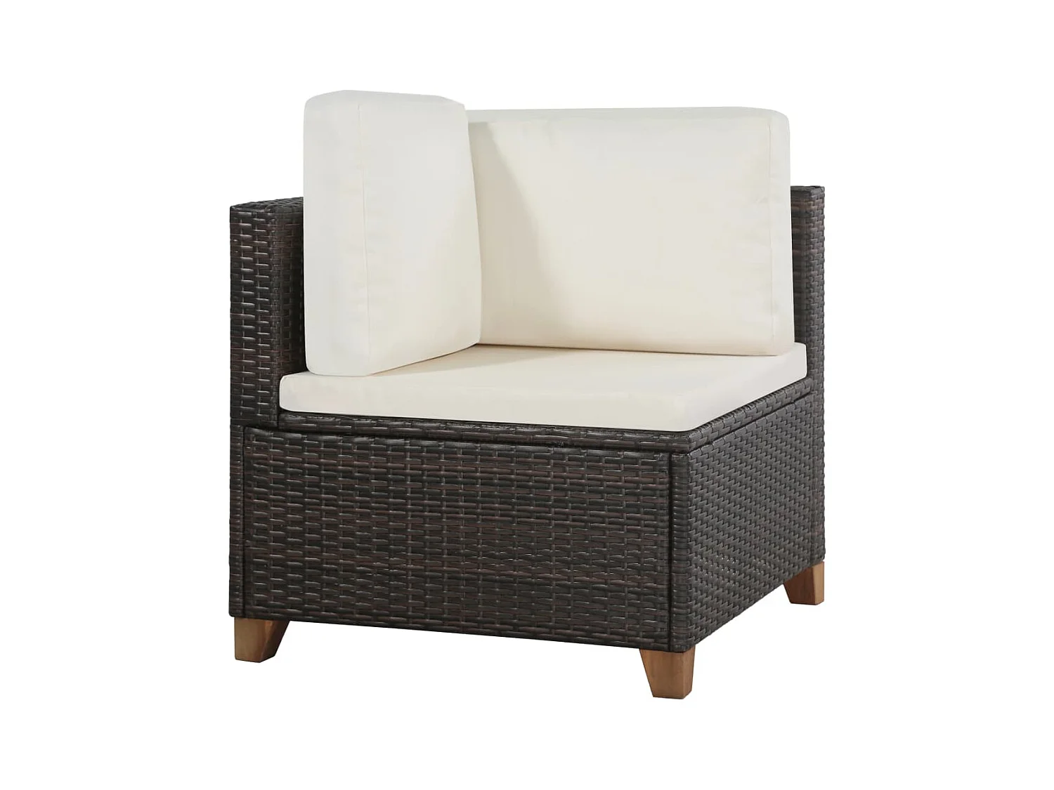 Mobili da giardino mobili da esterno Set di mobili da 4 pezzi con cuscini in resina intrecciata marrone 02_0016192