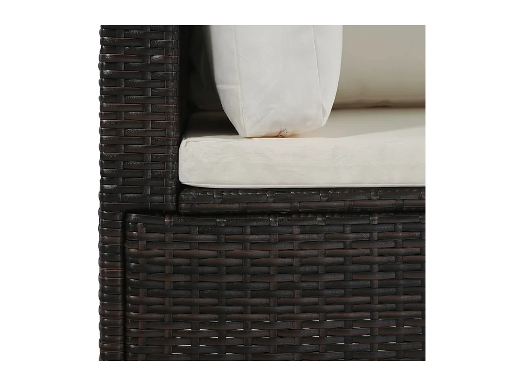 Mobili da giardino mobili da esterno Set di mobili da 4 pezzi con cuscini in resina intrecciata marrone 02_0016192