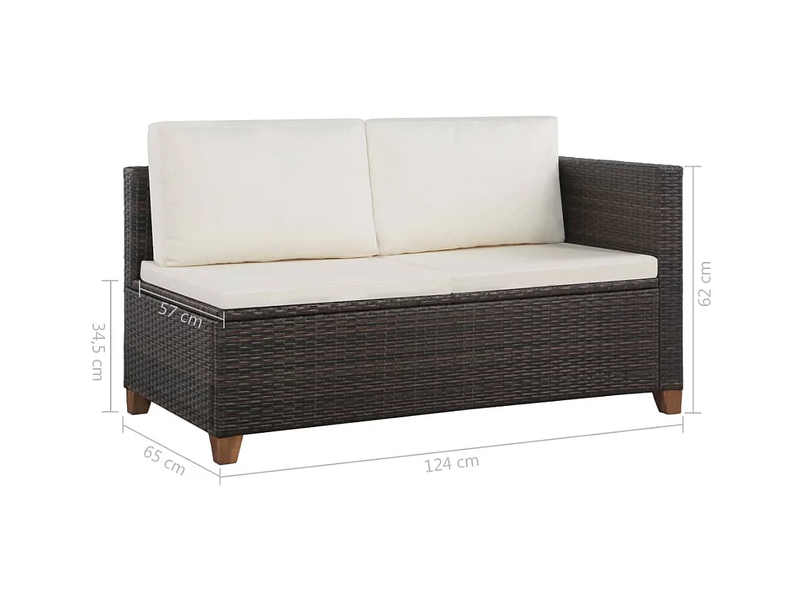 Mobili da giardino mobili da esterno Set di mobili da 4 pezzi con cuscini in resina intrecciata marrone 02_0016192