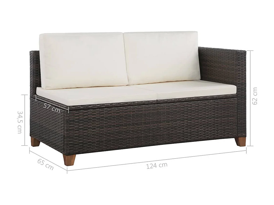 Mobili da giardino mobili da esterno Set di mobili da 4 pezzi con cuscini in resina intrecciata marrone 02_0016192