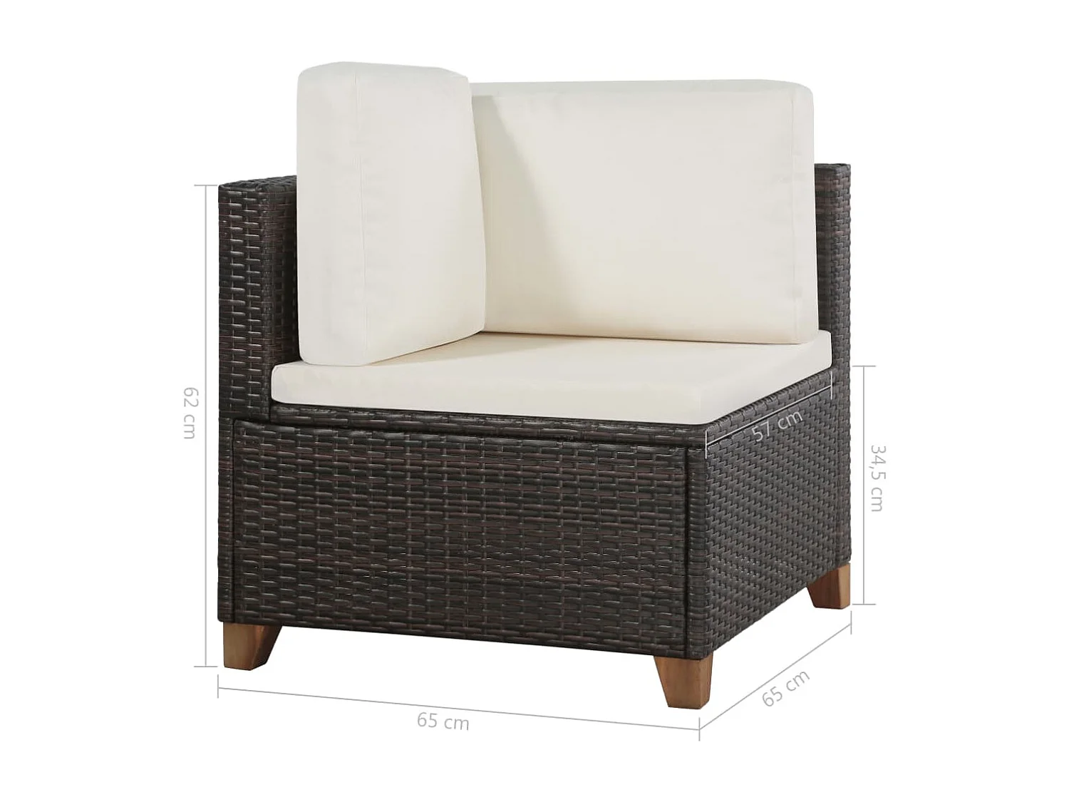 Mobili da giardino mobili da esterno Set di mobili da 4 pezzi con cuscini in resina intrecciata marrone 02_0016192