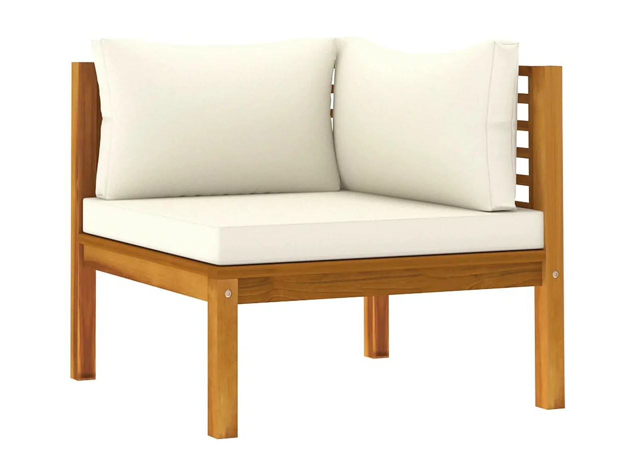 Mobili da giardino mobili da esterno Set di mobili da 6 pezzi con cuscino color crema in legno massello di acacia 02_0016625