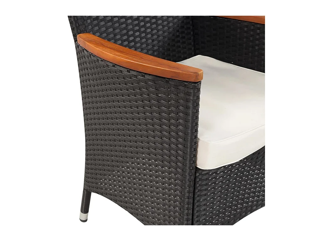 Mobili da giardino mobili da esterno Set di mobili da 5 pezzi con cuscini in resina intrecciata nera 02_0016473