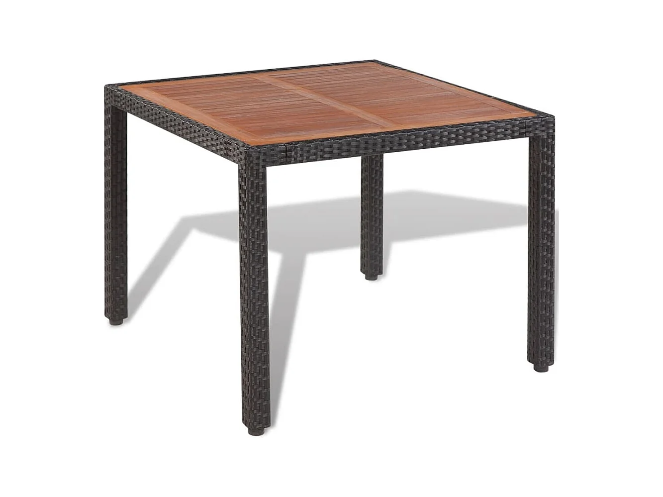 Mobili da giardino mobili da esterno Set di mobili da 5 pezzi con cuscini in resina intrecciata nera 02_0016473