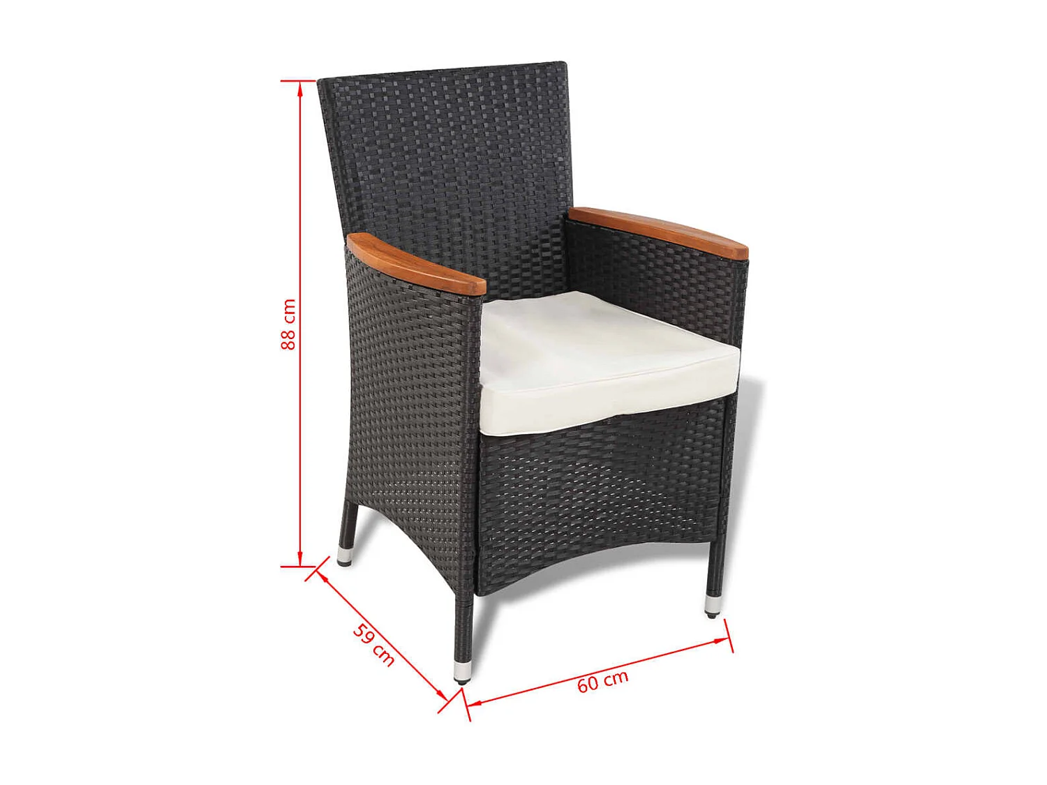 Mobili da giardino mobili da esterno Set di mobili da 5 pezzi con cuscini in resina intrecciata nera 02_0016473