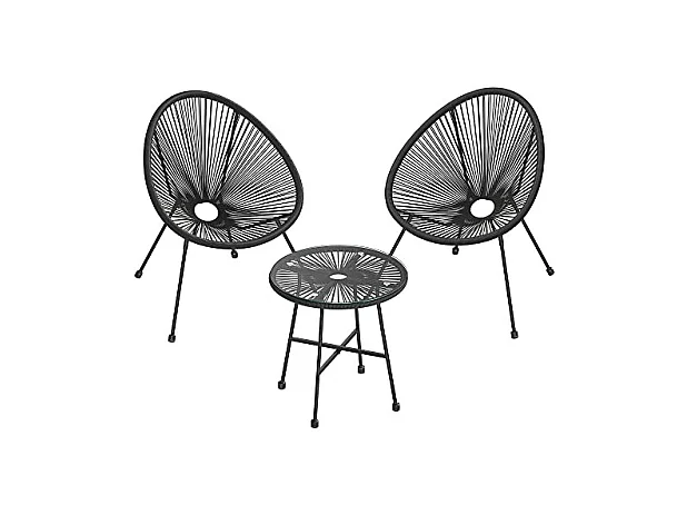 Salon de jardin lot verre 64 x 65 x 77 cm 12_0001655