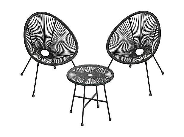 Salon de jardin lot verre 64 x 65 x 77 cm 12_0001655