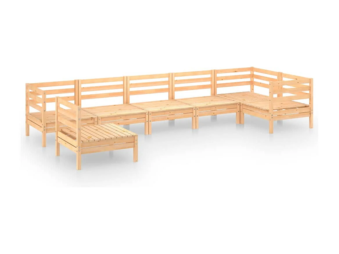 Muebles de jardín muebles de exterior juego de muebles 7 piezas madera maciza de pino 02_0017394