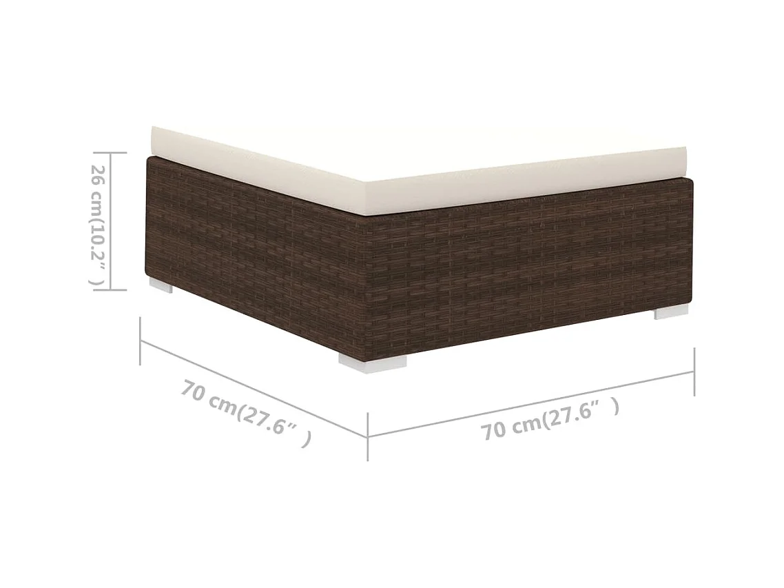 Muebles de jardín muebles de exterior juego de muebles de 6 piezas con cojines de resina tejida marrón 02_0016887