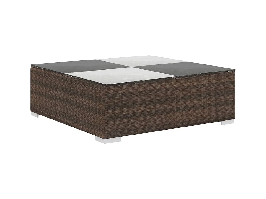 Muebles de jardín muebles de exterior juego de muebles de 6 piezas con cojines de resina tejida marrón 02_0016887