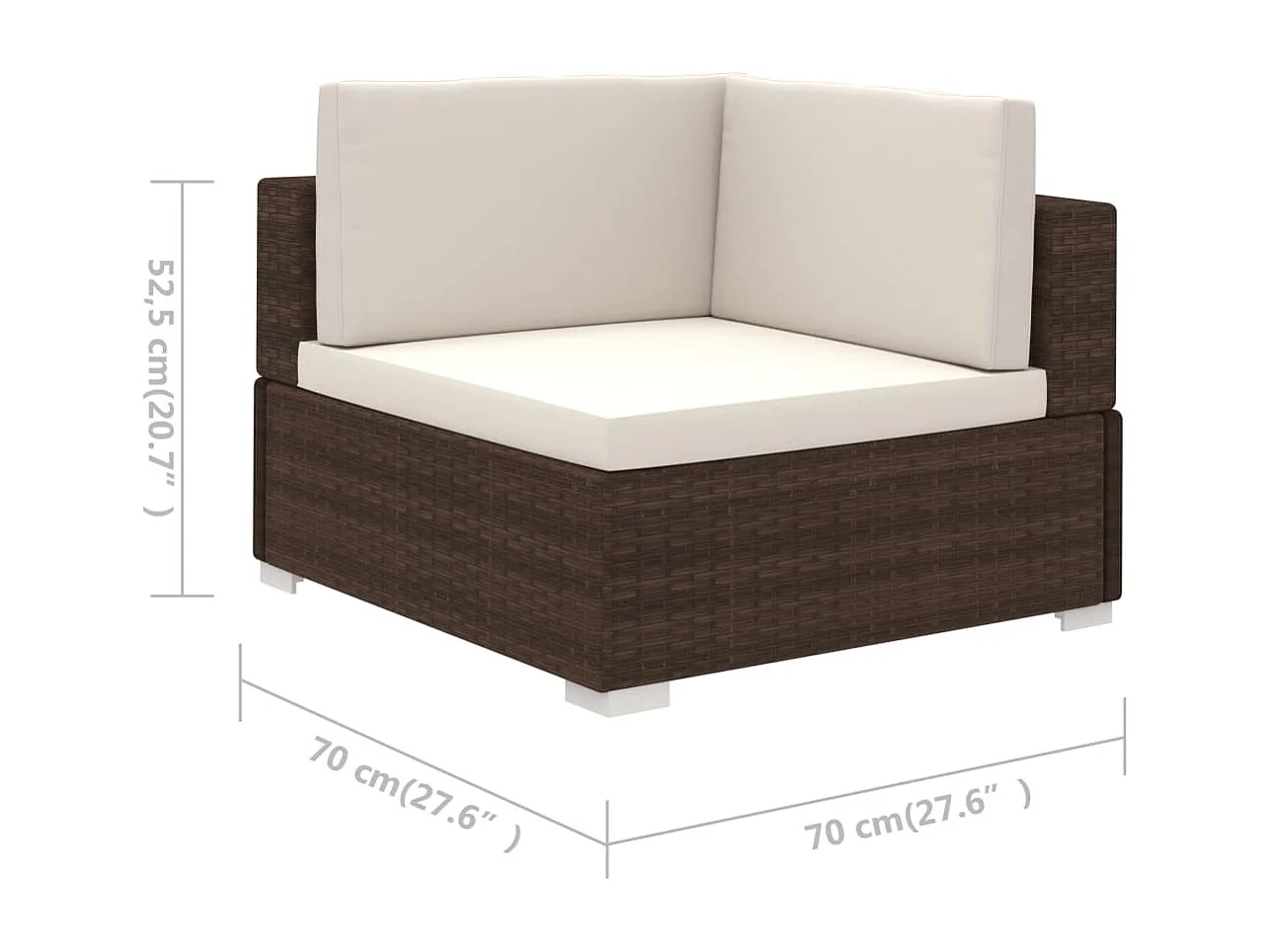 Muebles de jardín muebles de exterior juego de muebles de 6 piezas con cojines de resina tejida marrón 02_0016887