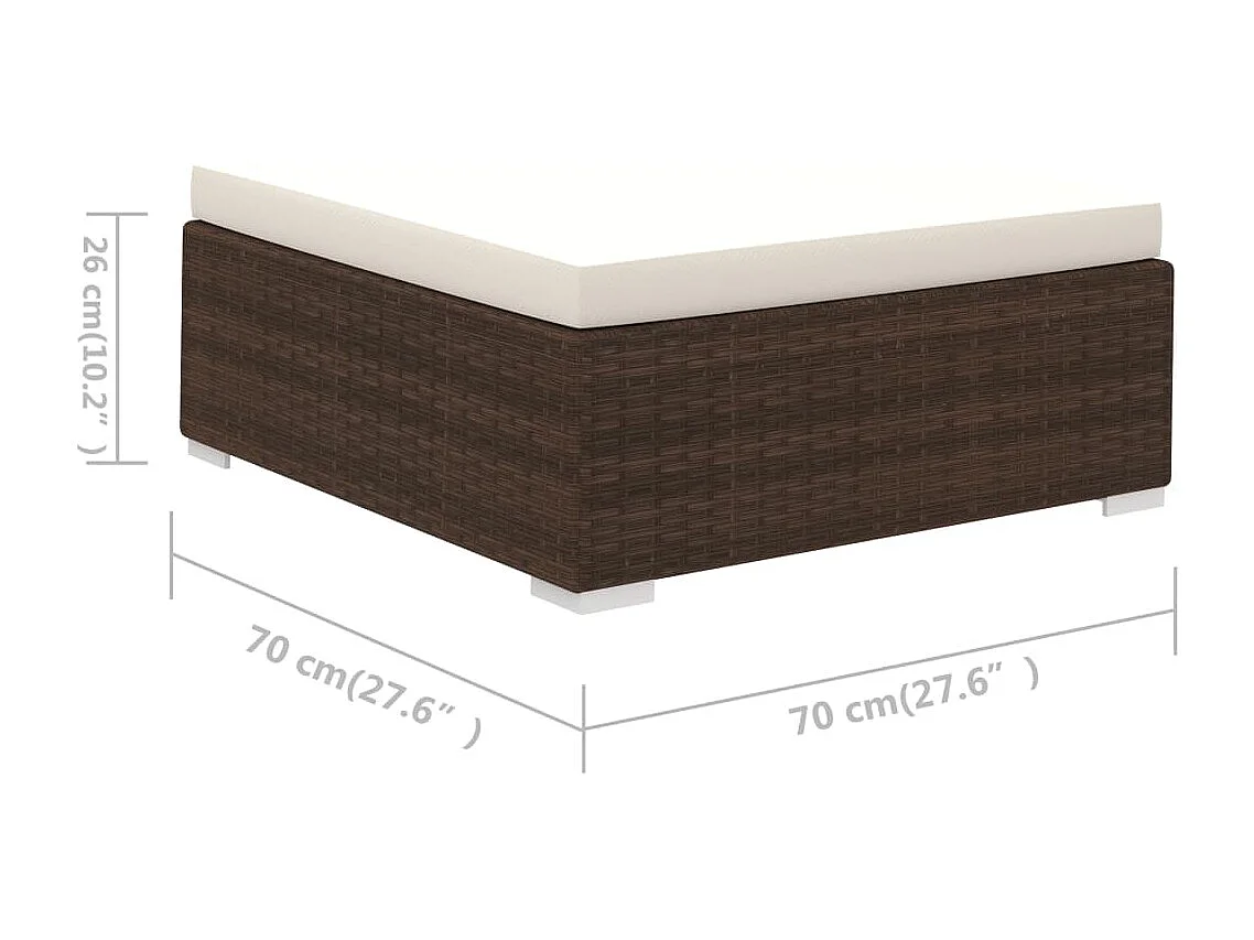 Muebles de jardín muebles de exterior juego de muebles de 6 piezas con cojines de resina tejida marrón 02_0016887