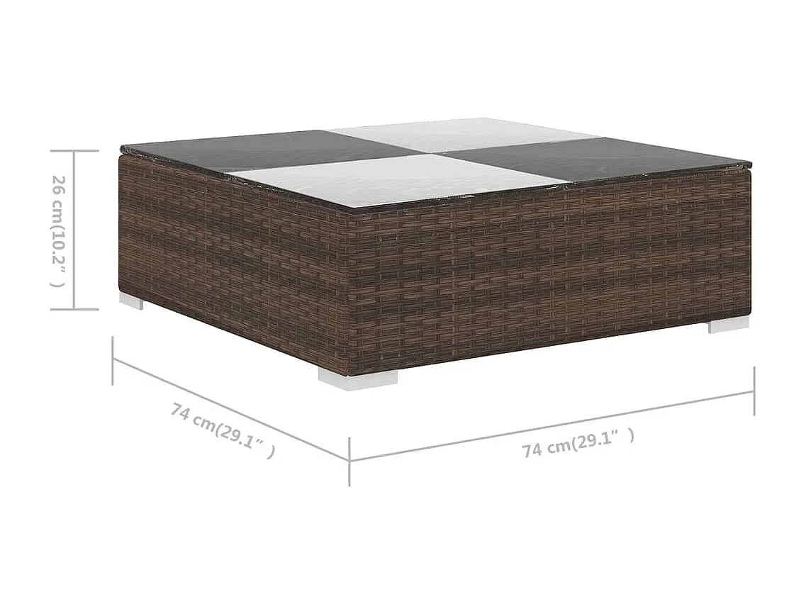 Muebles de jardín muebles de exterior juego de muebles de 6 piezas con cojines de resina tejida marrón 02_0016887