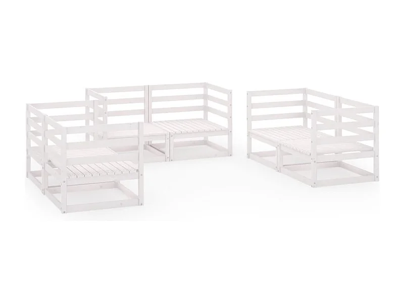 Muebles de jardín muebles de exterior juego de muebles 6 piezas madera maciza de pino blanco 02_0016975