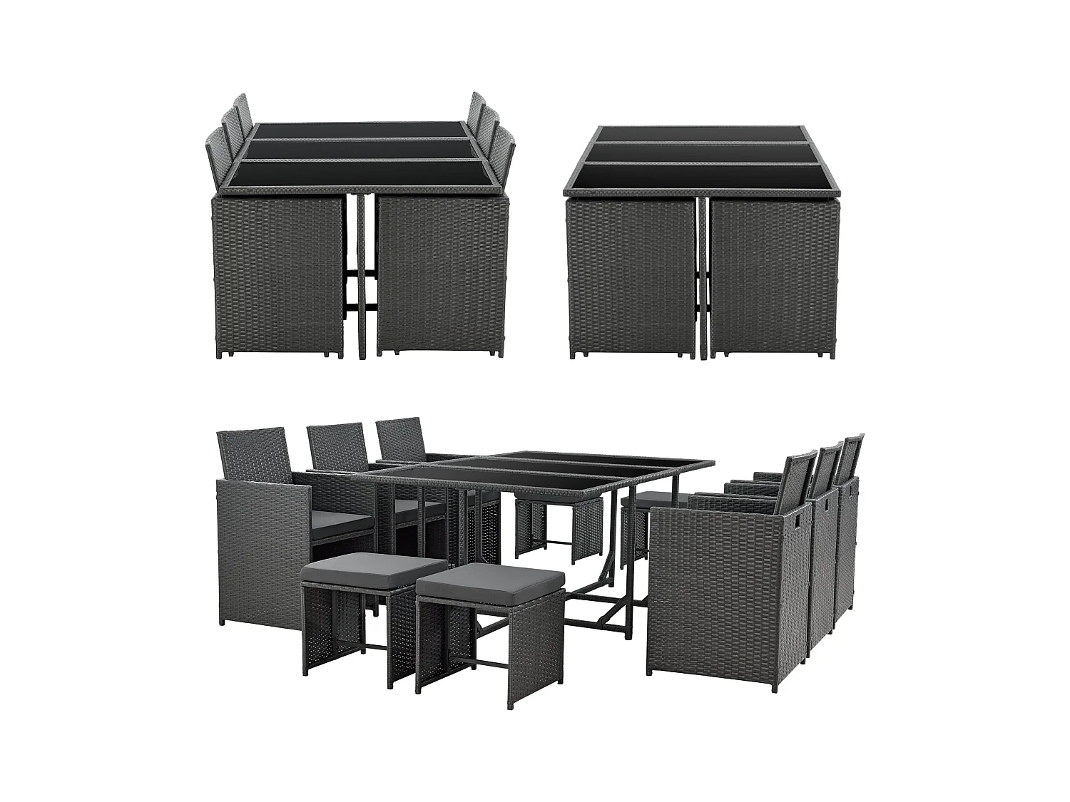 Salon de jardin acier grise 169 x 110.5 x 73 cm 03_0008237