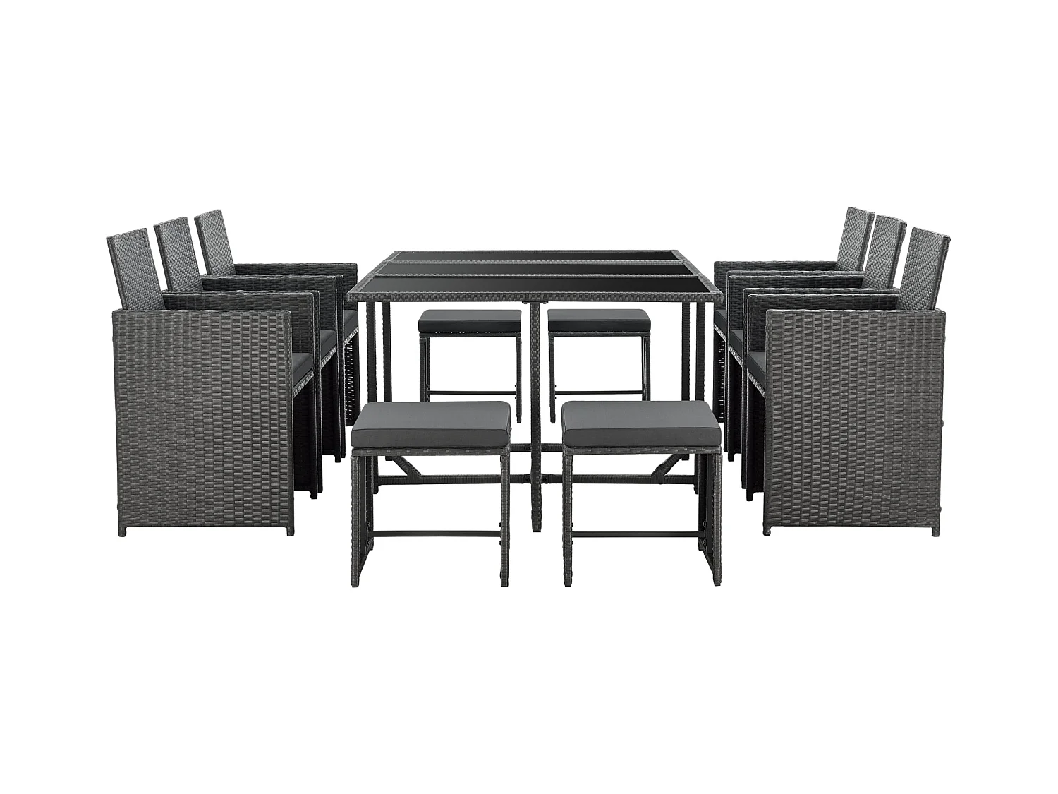 Salon de jardin acier grise 169 x 110.5 x 73 cm 03_0008237