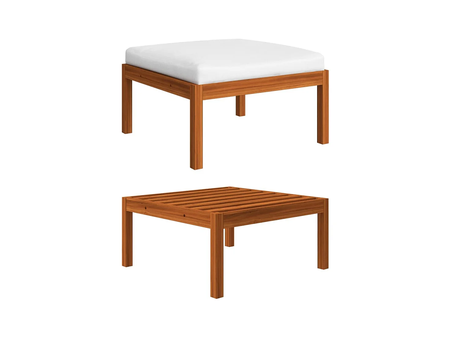 Mobili da giardino mobili da esterno Set di mobili da 7 pezzi con cuscini color crema in legno massello di acacia 02_0017170