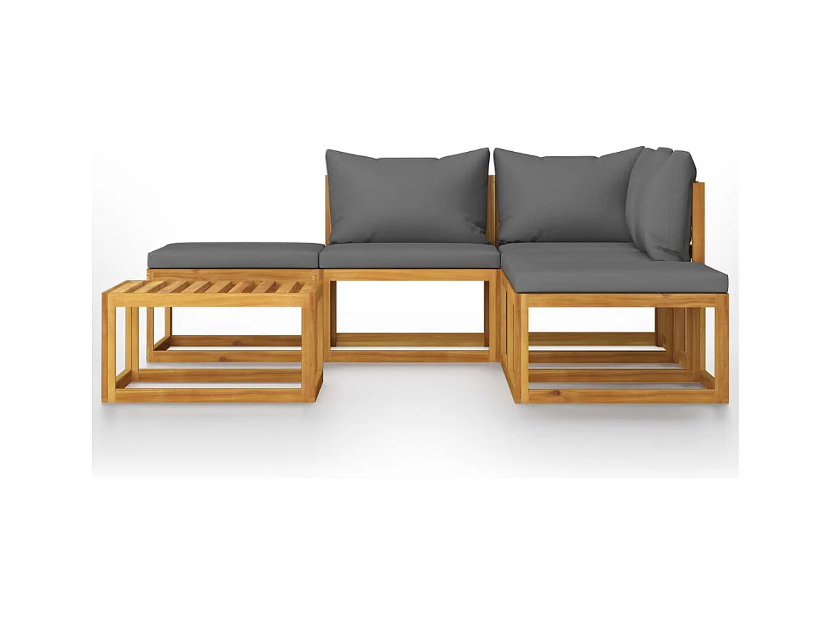 Salon de jardin meuble bois marron 206 x 206 x 60 cm 02_0016648