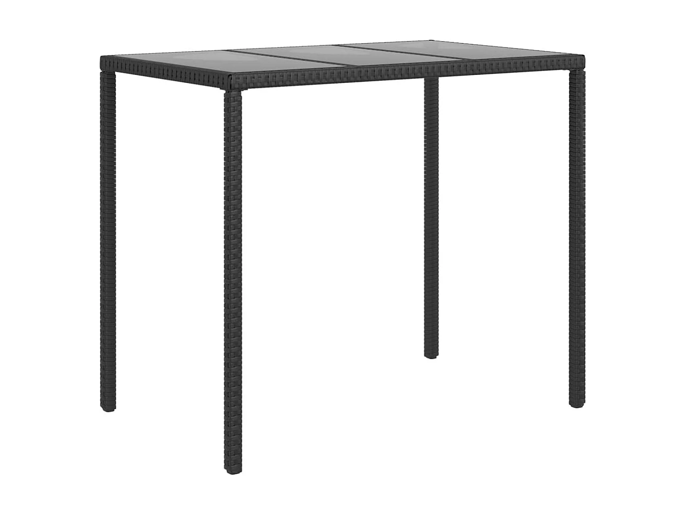 Mobili da giardino mobili da esterno Set di mobili da 6 pezzi con cuscini neri in resina intrecciata 02_0016843