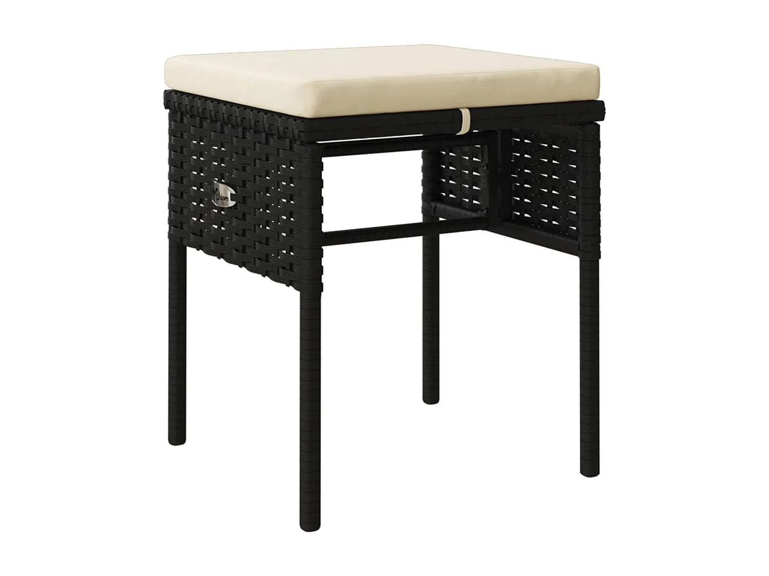 Mobili da giardino mobili da esterno Set di mobili da 6 pezzi con cuscini neri in resina intrecciata 02_0016843